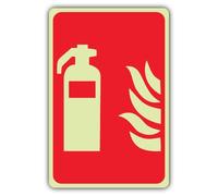 V Safety Glow In The Dark Fire Extinguisher With Flame Symbol Sign - Symbol Format - 150 x 225 mm - Made From Double Glow Rigid Plastic - Fire Safety Signage - Made in Britain