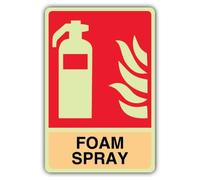 V Safety Glow In The Dark Foam Spray Fire Extinguishers Sign - 200 x 300 mm - Made From Double Glow Self Adhesive Vinyl - Fire Safety Signage - Made in Britain
