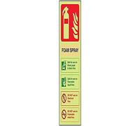 V Safety Glow In The Dark Foam Spray Id Not Electrical Safe Fire Extinguisher Sign - 100mm x 280mm - Rigid Plastic