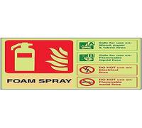V Safety Glow In The Dark Foam Spray Id Not Electrical Safe Fire Extinguisher Sign - 200mm x 150mm - Rigid Plastic