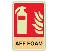 V Safety Glow In The Dark General AFF Foam Fire Extinguisher Sign - 300 x 450 mm - Made From Double Glow Rigid Plastic - Fire Safety Signage - Made in Britain