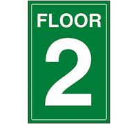 V Safety Green Floor 2 Sign - 150x200mm - Green 1mm Rigid Plastic