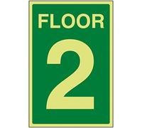 V Safety Green Floor 2 Sign - 150x200mm - Photoluminescent Self Adhesive