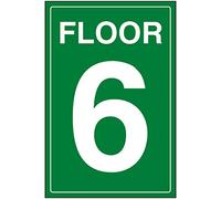 V Safety Green Floor 6 Sign - 150x200mm - Green 1mm Rigid Plastic