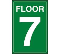V Safety Green Floor 7 Sign - 150x200mm - Self Adhesive Vinyl