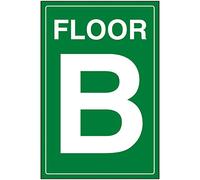 V Safety Green Floor B Sign - 200x300mm - Self Adhesive Vinyl
