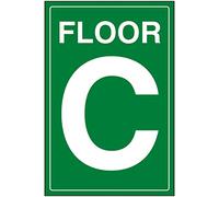 V Safety Green Floor C Sign - 200x300mm - Green 1mm Rigid Plastic