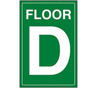 V Safety Green Floor D Sign - 150x200mm - Self Adhesive Vinyl