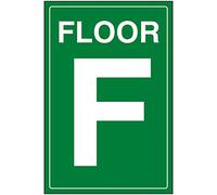 V Safety Green Floor F Sign - 200x300mm - Green 1mm Rigid Plastic