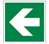 V Safety Green Straight Arrow Fire Exit Sign - 150mm x 150mm - 1mm Rigid Plastic