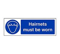 V Safety Hairnets must be warn-300x100mm-Magnetic Safety Sign