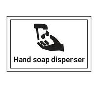 V Safety Hand Soap Dispenser 150 x 100 mm - Glow In The Dark Self Adhesive Vinyl Safety Sign