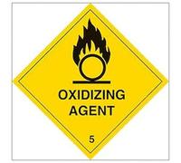 V Safety Hazard diamond - Oxidising agent-300x300mm-Magnetic Safety Sign