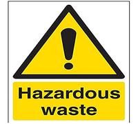 V Safety Hazardous Waste Warning Sign - 150mm x 200mm - 1mm Rigid Plastic