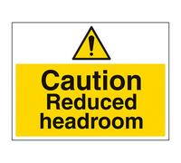 V Safety Headroom - Building Caution Sign - Rigid Plastic - 400X300mm (X3)