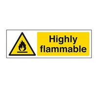 V Safety Highly flammable-300x100mm-Magnetic Safety Sign