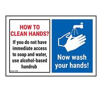 V Safety How To Clean Hands?/If You Do/Now Wash Your Hands! - 150mm x 100mm - Self Adhesive Vinyl