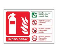 V Safety Hydro-Spray Fire Extinguisher - Landscape 150 x 100 mm - 3mm Aluminium Composite Safety Sign