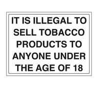 V Safety Illegal To Sell Under 18 Sign - Rigid Plastic - 300X200mm (X3)