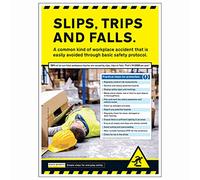 V Safety In Practice - Slips, Trips and Falls A2 Poster - 420 x 594mm - Heavy Duty