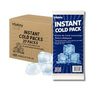 V Safety Instant Ice Packs - UK-Made Disposable Cold Compress, No Refrigeration Needed, Squeeze to Activate - Portable Cooling for Food, Drinks & Outdoor Use - Large Size (Pack of 20)