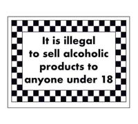 V Safety It Is Illegal To Sell Alcohol To Under 18's Sign - 200mm x 150mm - 1mm Rigid Plastic