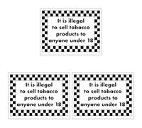 V Safety It Is Illegal To Sell Tobacco Products To Anyone Under 18 200 x 150 mm - Self Adhesive Vinyl - Aluminium Effect Safety Sign (Pack of 3)