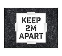 V Safety Keep 2m Apart Stencil - 400 x 400 mm - 1.1 mm Polypropylene Safety Sign