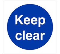 V Safety Keep Clear 100 x 100 mm - Glow In The Dark Self Adhesive Vinyl Safety Sign
