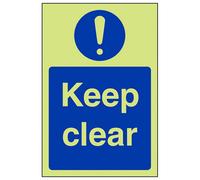 V Safety Keep Clear - Fire Door Mandatory Sign Glow In The Dark 150X200mm (X3)