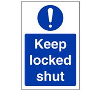 V Safety Keep Locked Shut Fire Door Sign - Glow In The Dark - 100X150mm (X3)