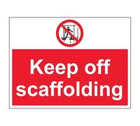 V Safety Keep Off Scaffolding - Large Landscape 600 x 450 mm - 2mm Rigid Plastic Safety Sign