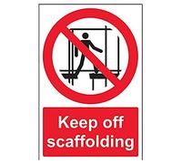 V Safety Keep Off Scaffolding Sign - 200mm x 300mm - Self Adhesive Vinyl