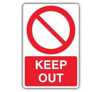 V Safety Keep Out - Prohibitory Blank Circle Safety Sign - 400 x 600 mm - 3mm Aluminium Composite