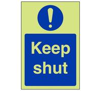 V Safety Keep Shut - Fire Door Mandatory Sign Glow In The Dark 150X200mm (X3)