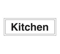 V Safety Kitchen - Landscape 300 x 100 mm - Glow In The Dark Self Adhesive Vinyl Safety Sign