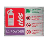V Safety L2 Powder - Landscape 200 x 150 mm - 1.6mm Aluminium Effect Rigid Plastic Safety Sign
