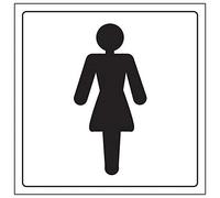 V Safety Ladies/Female Toilet Door Sign - 150 mm x 150 mm - 2 mm Super Strong PETG