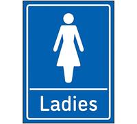 V Safety Ladies Toilets Sign - 150x200 mm - 2 mm Super Strong PETG