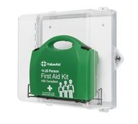 V Safety Large Clear First Aid Cabinet with Glow in The Dark HSE 11-20 Person Kit - Wall Mounted Workplace Emergency Use