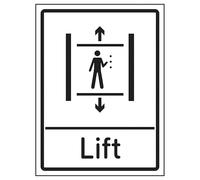 V Safety Lift 150 x 200mm - 2mm Rigid Plastic Safety Sign