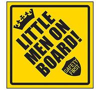 V Safety Little Men On Board! Safety First Sign - 150mm x 150mm - Yellow Rigid Plastic