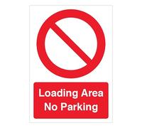 V Safety Loading Area No Parking - A4 210 x 297 mm (A4) - 2mm Rigid Plastic Safety Sign