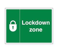 V Safety Lockdown Zone 600 x 450 mm - 3mm Aluminium Composite Safety Sign