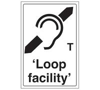 V Safety Loop Facility 300 x 400 mm - Glow In The Dark Self Adhesive Vinyl Safety Sign
