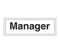 V Safety Manager - Landscape 300 x 100 mm - Glow In The Dark 1mm Rigid Plastic Safety Sign