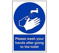 V Safety Mandatory General - Please Wash Your Hands After Going To Toilet - 200 X 300mm