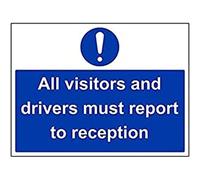 V Safety Mandatory General - Visitors & Drivers Must Report To Site Office - 400 X 300mm