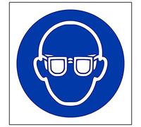 V Safety Mandatory PPE - Eye Protection Logo - 100 X 100mm