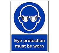 V Safety Mandatory PPE - Eye Protection Must Be Worn - 150 X 200mm